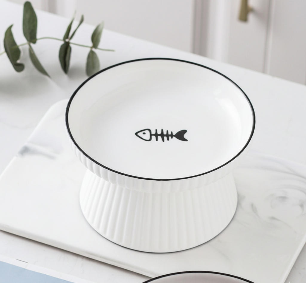 The Copenhagen Bowl | Elevated Ceramic Anti-Tipping Cat Bowl