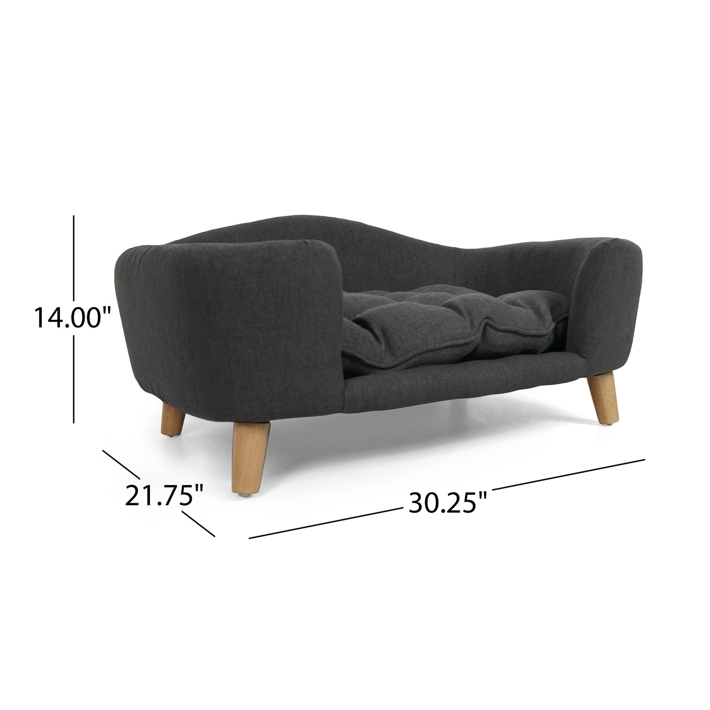 The Scandinavian Pet Lounger | Mid-Century Modern Upholstered Dog Bed