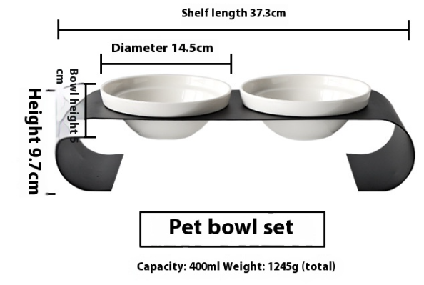 The Oslo Feeder | Elevated Ceramic Pet Bowls with Iron Stand