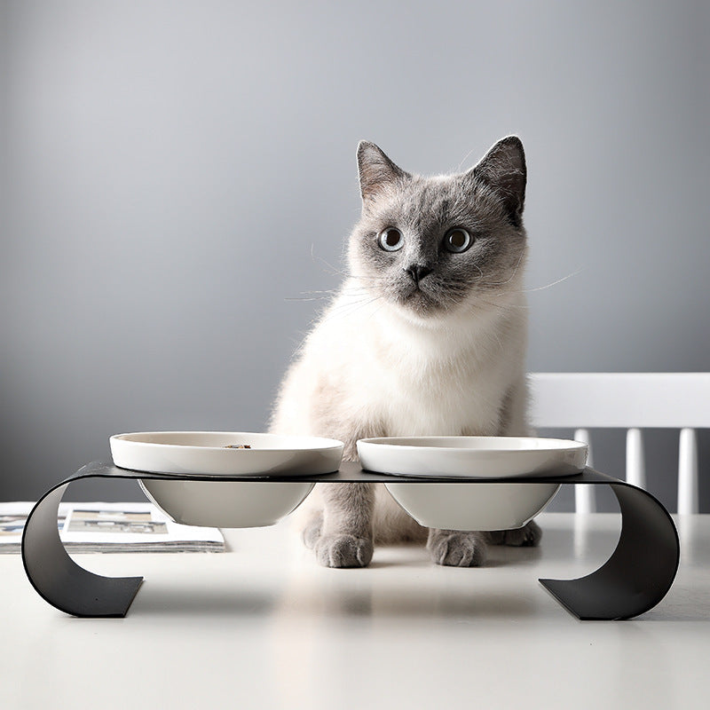 The Oslo Feeder | Elevated Ceramic Pet Bowls with Iron Stand